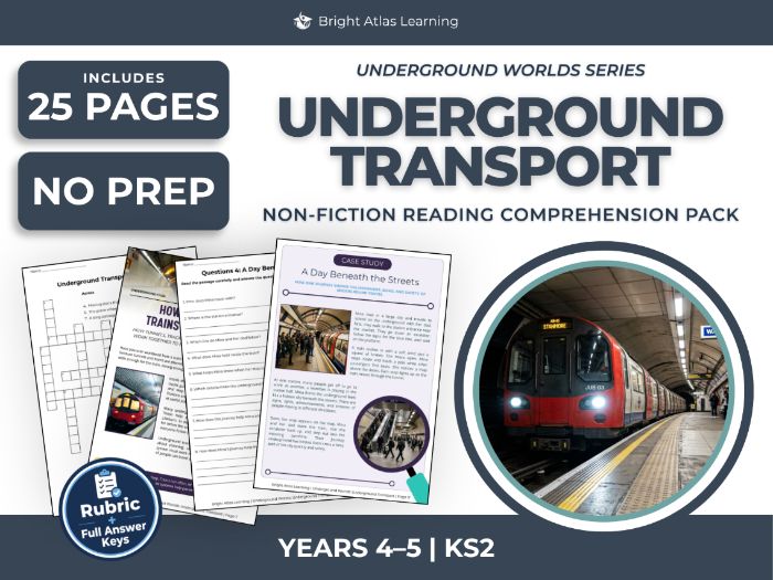 Underground Transport Reading Comprehension | KS2 Years 4 & 5