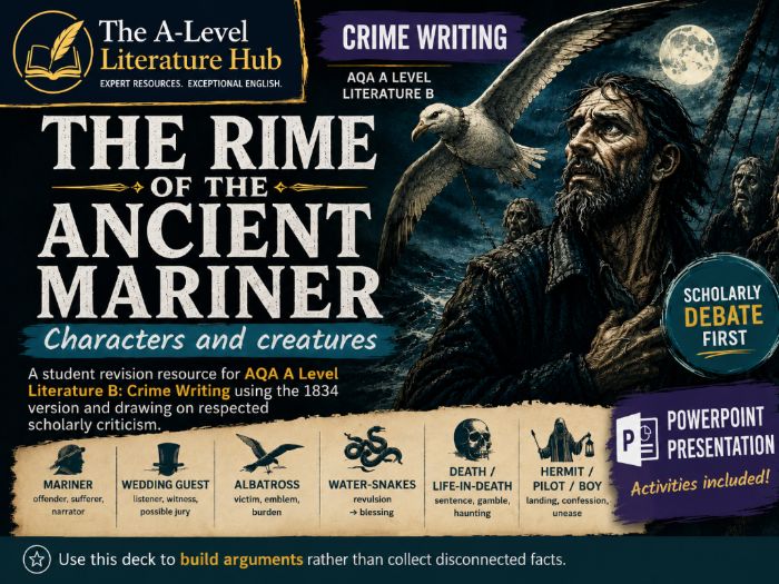 AQA A-Level Literature B: The Rime of the Ancient Mariner – Characters, Creatures and Crime Writing