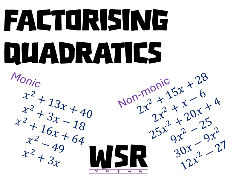 Factorising Quadratics Worksheet with Solutions
