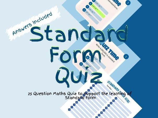 Maths Standard Form Quiz Game Activity