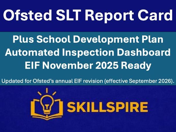 Ofsted SLT Report Card + SDP Builder | Automated Inspection Dashboard | EIF Nov 2025 Ready