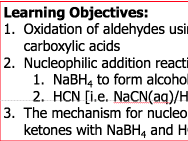OCR Chemistry 6.1.2 Carbonyl Compounds (Pt. 1)