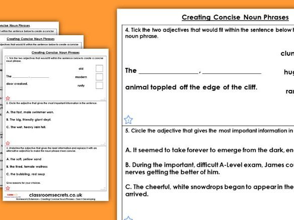 Expanded noun phrases year 2 national curriculum image