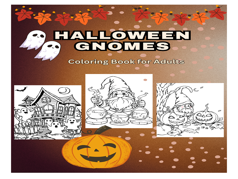 Halloween Gnomes Coloring Book for Adults