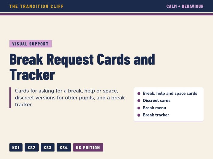 Break Request Cards and Break Tracker for SEND and ASC: Asking for a Break the Right Way