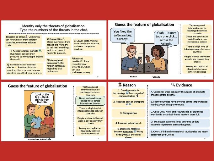 Globalisation lesson activities - Y10 Business
