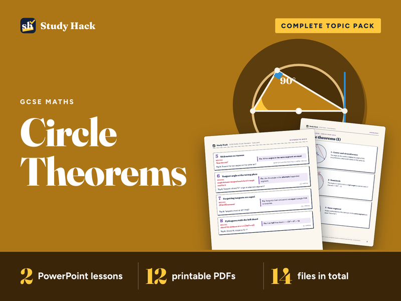 GCSE Maths Circle Theorems Pack: All Six Theorems, Chains of Reasoning and Proof (Higher)