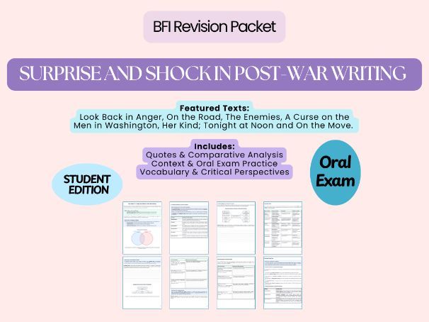 BFI Oral Exam Student Revision Pack – KI n°8: Surprise and Shock in Post-War Writing