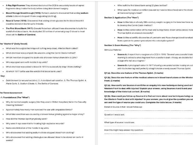GCSE History: Medicine in Britain (c1250–Present) & The Western Front – COMPLETE Mastery Pack