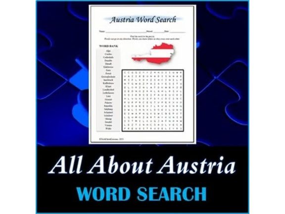 All About Austria Word Search Puzzle