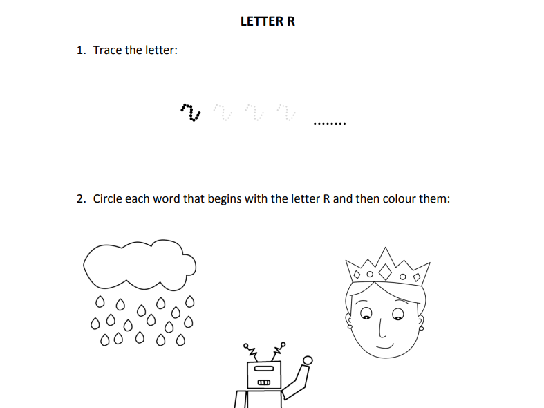 Learning letter R for Reception students