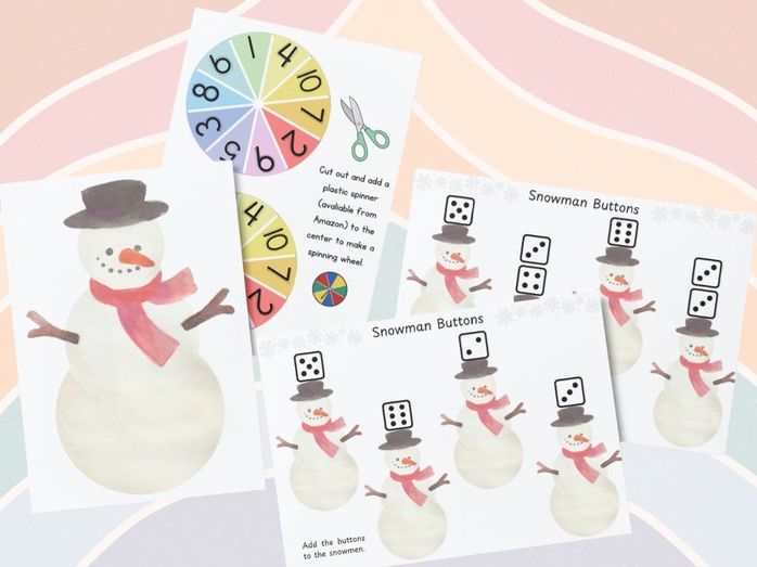 Christmas & Winter - Snowman Button Counting