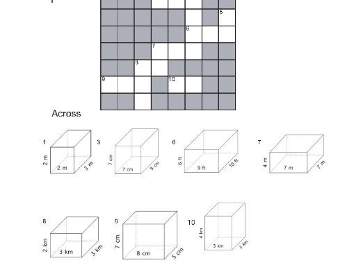 Volume cross number puzzle