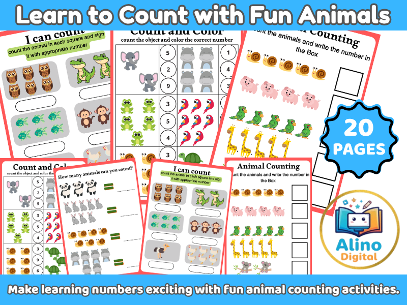 Learn to Count with Fun Animals for Kids