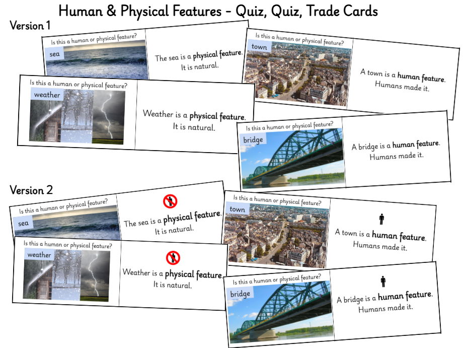 Human and Physical Features - Geography - Quiz, Quiz, Trade