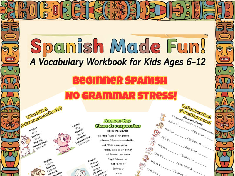 Spanish Vocabulary Workbook (Ages 6-12)
