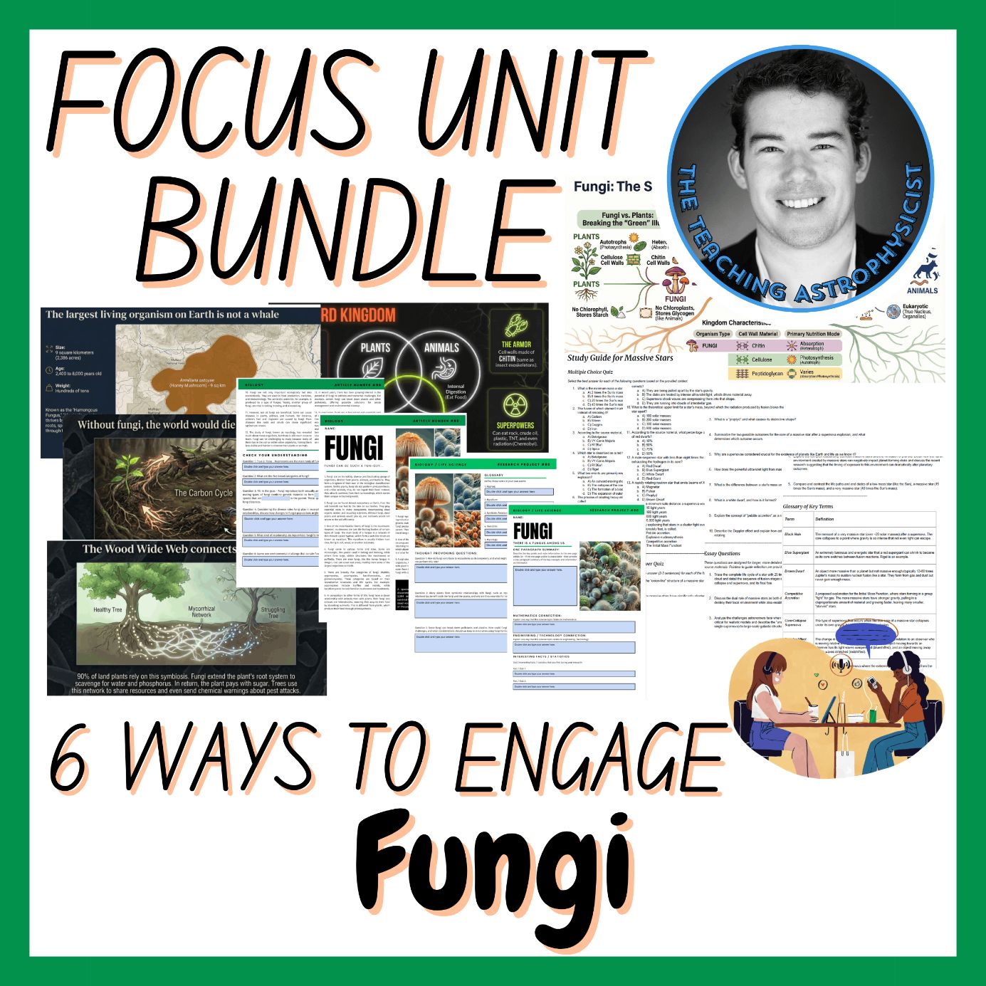 Fungi | Biology | Life Science Focus Unit Bundle | 6 Resources inc. Quiz