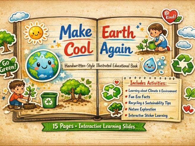 Make Earth Cool Again Eco Learning Workbook for Kids Climate Change Activities