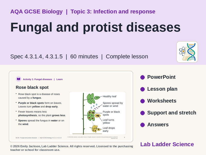 B3-05 Fungal & Protist Diseases: AQA GCSE Biology