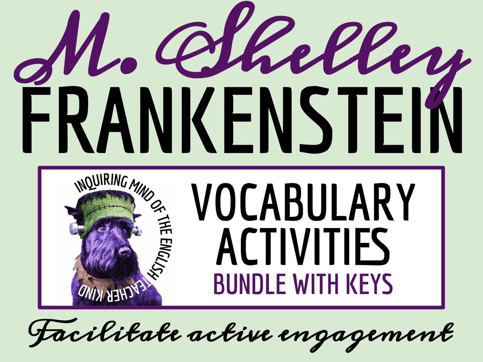 Frankenstein by Mary Shelley Vocabulary Activities | Crossword Puzzles | Word Searches