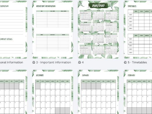 Leafy Teacher planner - editable