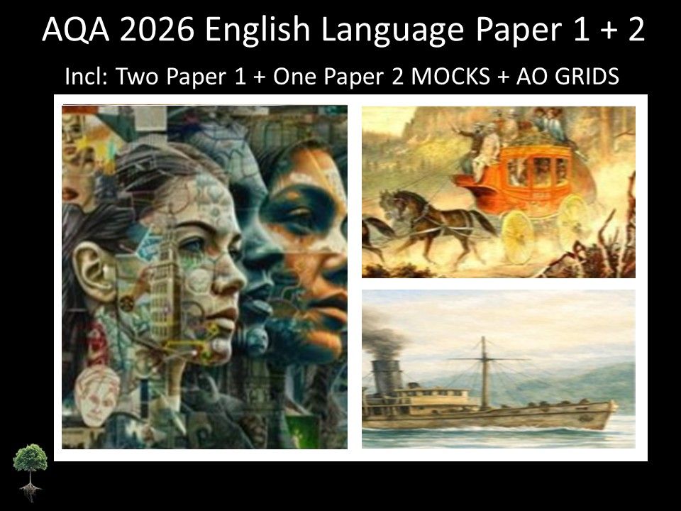 Three AQA 2026 GCSE English Language Paper 1 + 2 Mocks | AO GRIDS