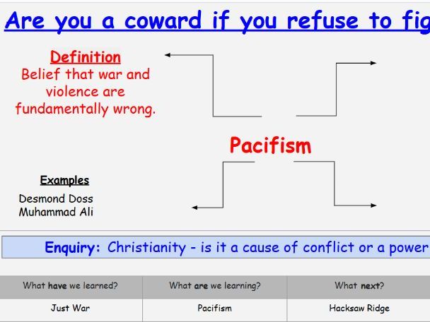 Are you a coward if you refuse to fight in war? (Pacifism)