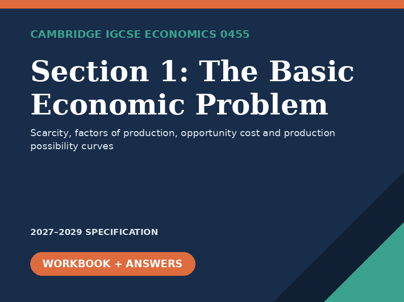 NEW 2027 Cambridge IGCSE Economics 0455 Section 1 Basic Economic Problem Revision Pack