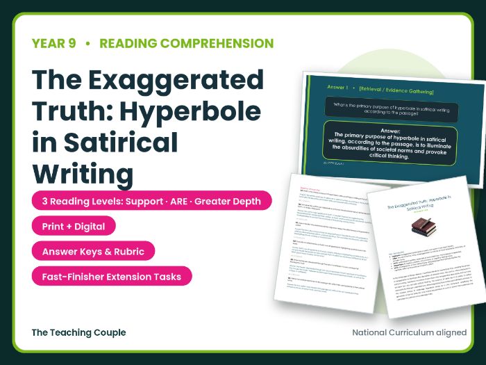 The Use of Hyperbole in Satirical Writing | Comprehension | Year 9