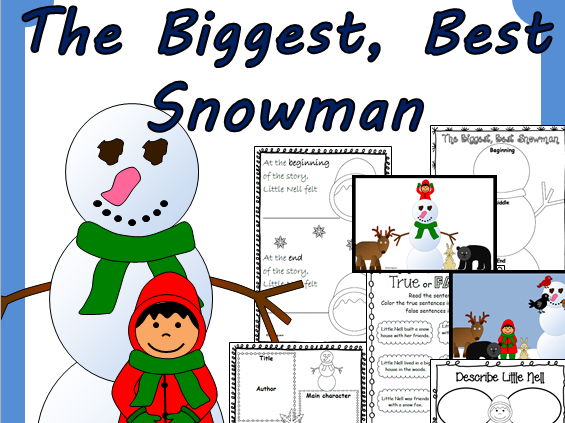 The Biggest, Best Snowman book companion plus sequencing