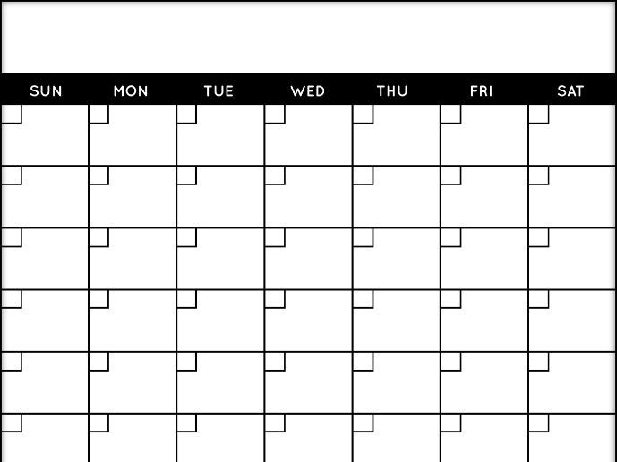 Blank Planning Calendar Template - Printable -