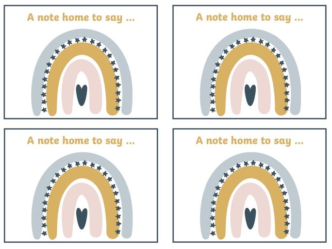 A Note Home to Say… | Positive Parent Communication Notes | Neutral Rainbow