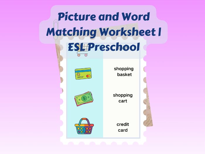 Picture and Word Matching Worksheet