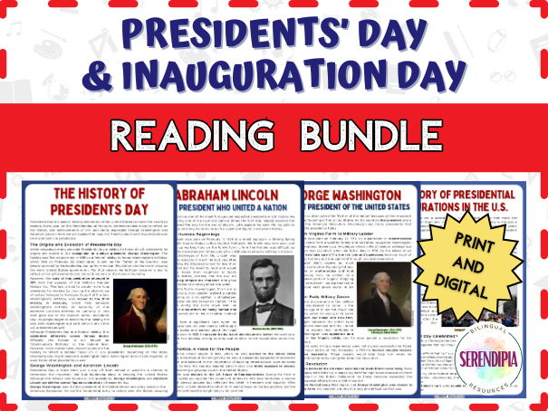 BUNDLE | Presidents' Day NO PREP Reading Comprehension Activities Middle School
