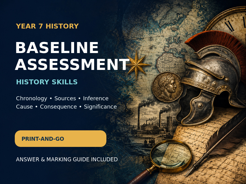 Year 7 History Baseline Assessment | History Skills | Mark Scheme and Answers Included