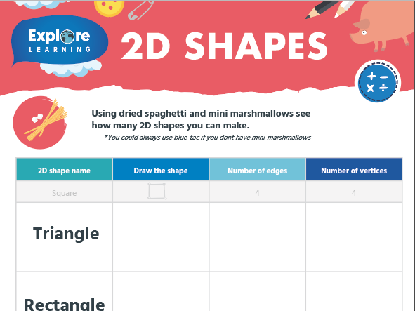 Free 2D & 3D Shapes activity sheets