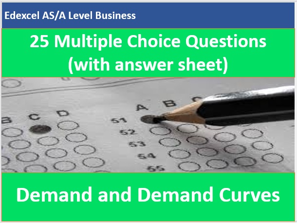 A/AS Level Business 25 MCQs Demand and Demand Curve Revision