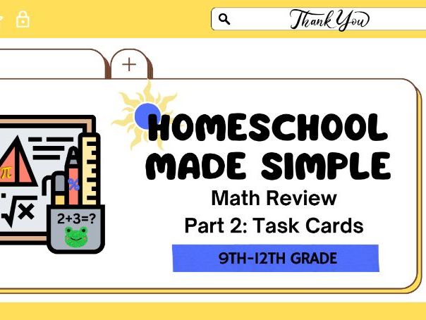 Task Cards | Math Review | Grades 9th-12th