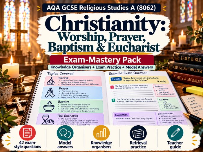 AQA GCSE RS Christianity: Worship, Prayer, Baptism & Eucharist | Exam-Mastery Pack + Model Answers