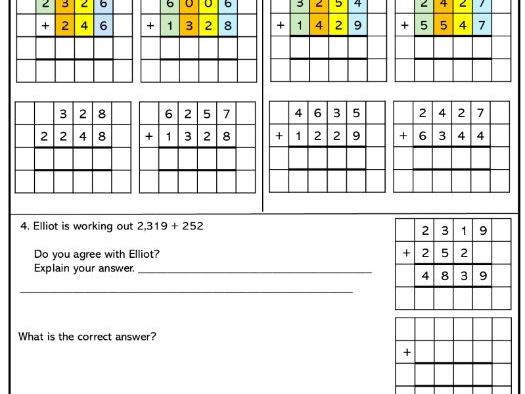 Addition with one exchange and extra reasoning sheet