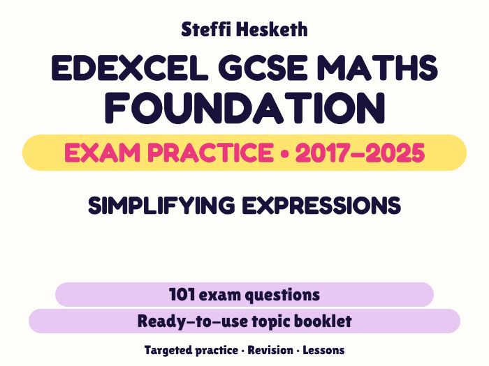 Edexcel GCSE Maths Foundation: Simplifying expressions Exam Questions | 2017-2025