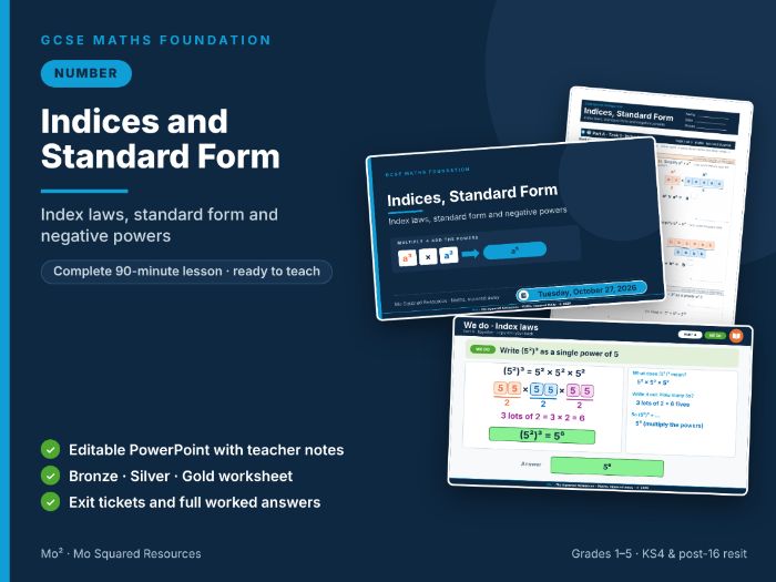 Indices and Standard Form – GCSE Maths Foundation Lesson