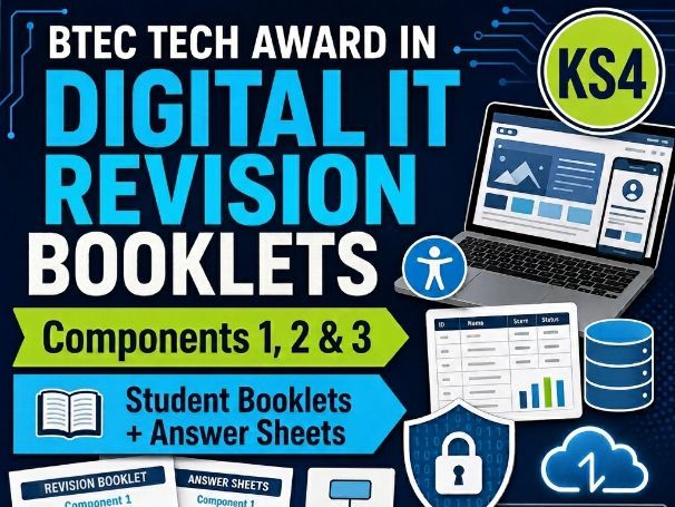 Digital IT Revision Booklets | Components 1, 2 and 3 | Student Booklets and Answer Sheets