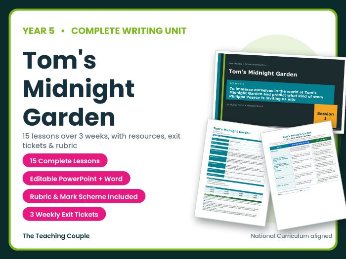 Tom's Midnight Garden | Year 5 English Unit | 15 Complete Lessons + Resources + Mark Scheme