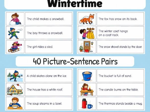 Wintertime | First Sentences | Grades 1-2