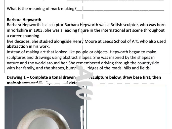 Barbara Hepworth Cover Sheet