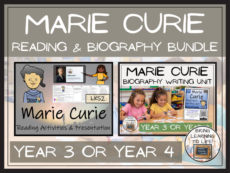Marie Curie Reading Comprehension & Biography Bundle | LKS2