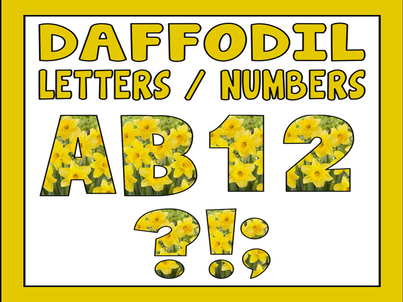 DAFFODIL FLOWERS SPRING LETTERING - LETTERS AND NUMBERS