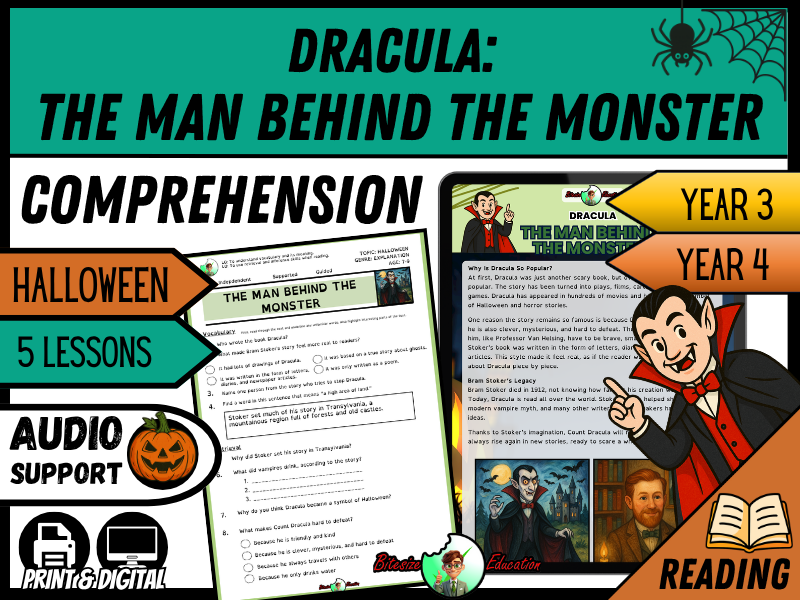 Dracula – The Man Behind the Monster | Reading Comprehension | Year 3/4