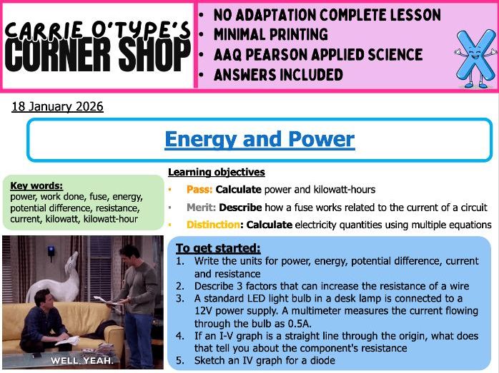 Power - AAQ Pearson Applied Science